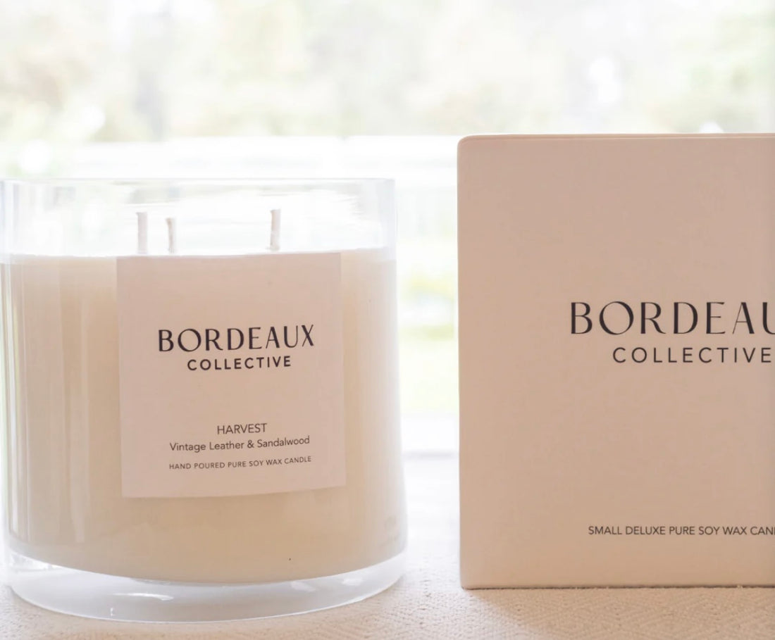 HARVEST - Vintage Leather &amp; Sandalwood Small Deluxe Candle
