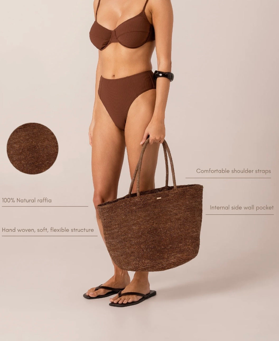 MAXI RAFFIA TOTE COCOA