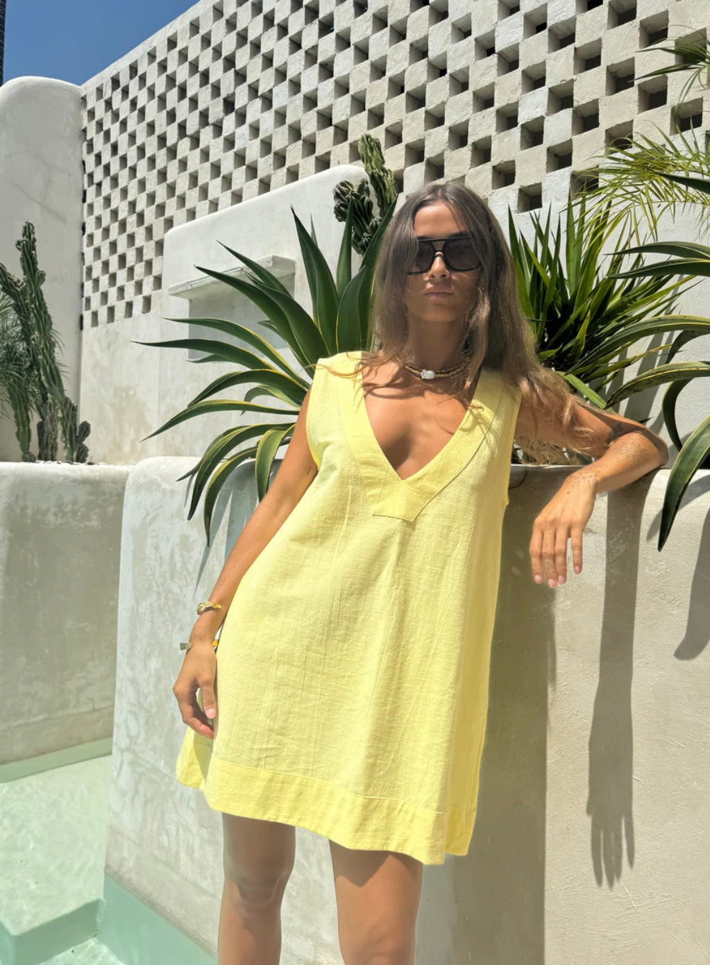 BANKS SHIFT DRESS - Lemon