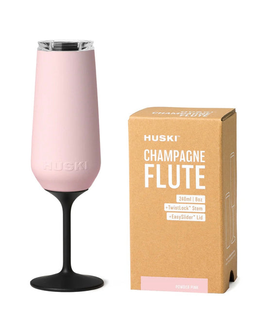 HUSKI CHAMPAGNE FLUTE - Twist Lock Stem - Powder Pink
