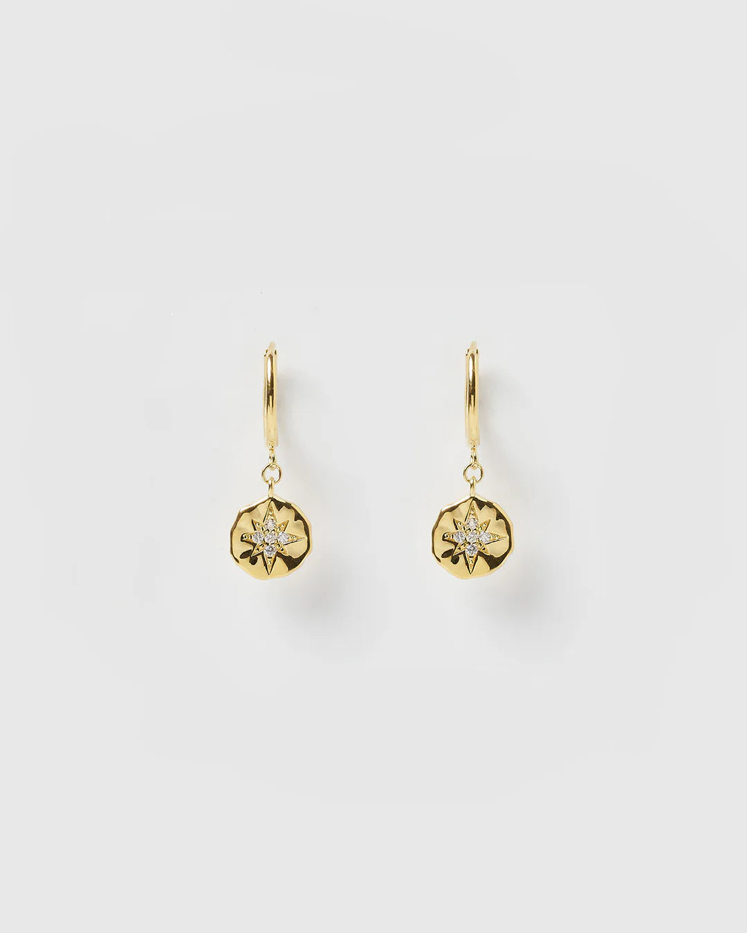 ESTRELLA GOLD &amp; ZIRCON HOOP HUGGIES