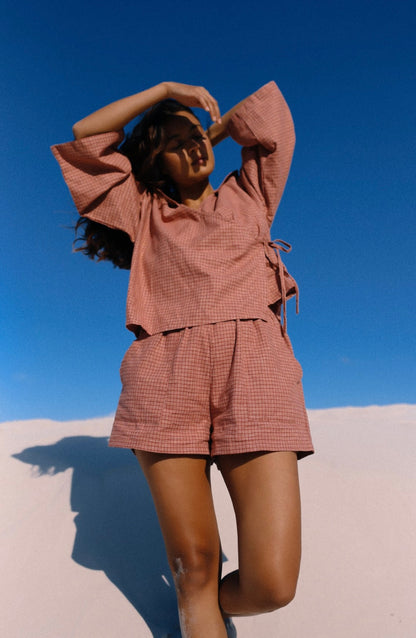 MIA WRAP TOP - Picnic Hemp