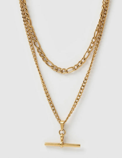 MARCELLA DOUBLE STACK GOLD NECKLACE