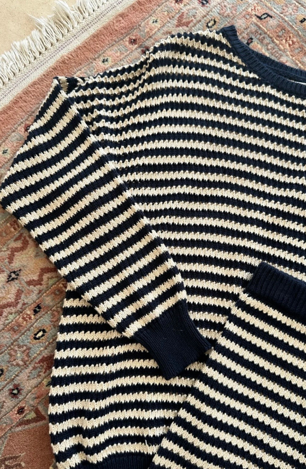 VALENTINA STRIPE KNIT TOP NAVY