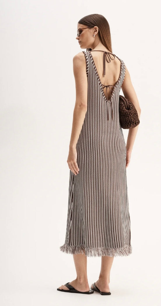 ALESSANDRA MAXI DRESS Chocolate Stripe