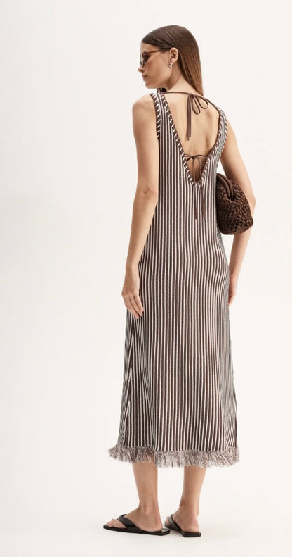 ALESSANDRA MAXI DRESS Chocolate Stripe