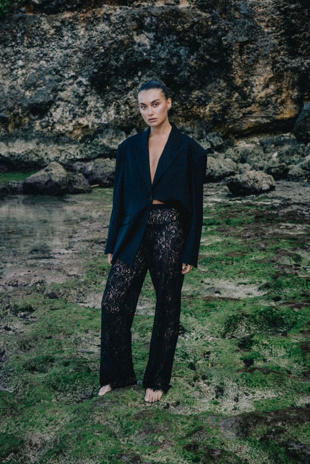 SHILOH LACE PANT - Black