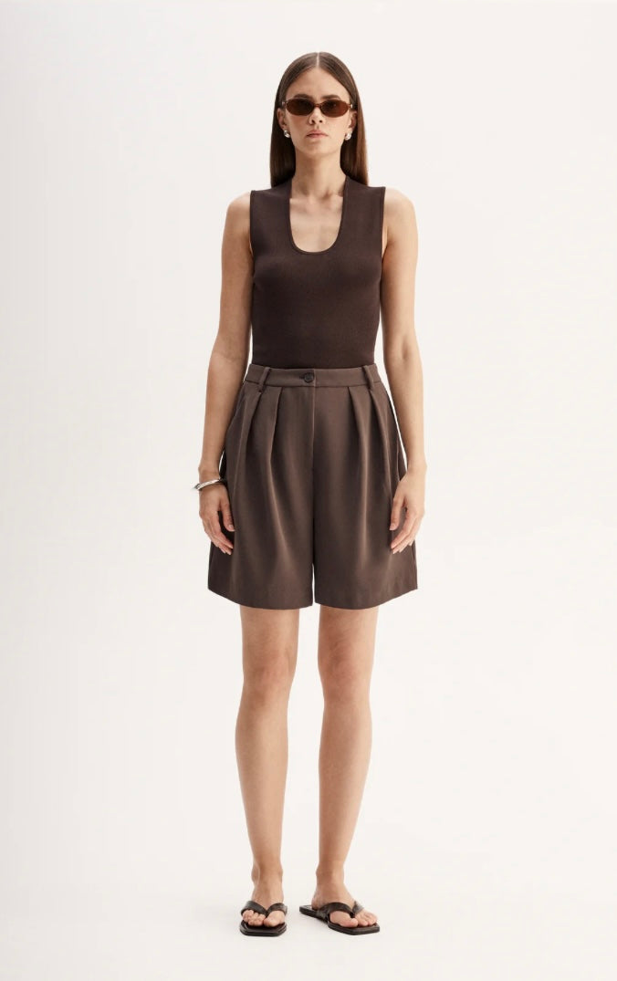 HAYES KNIT TOP - Chocolate