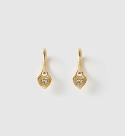 RUBY HEART EARRINGS - STONE