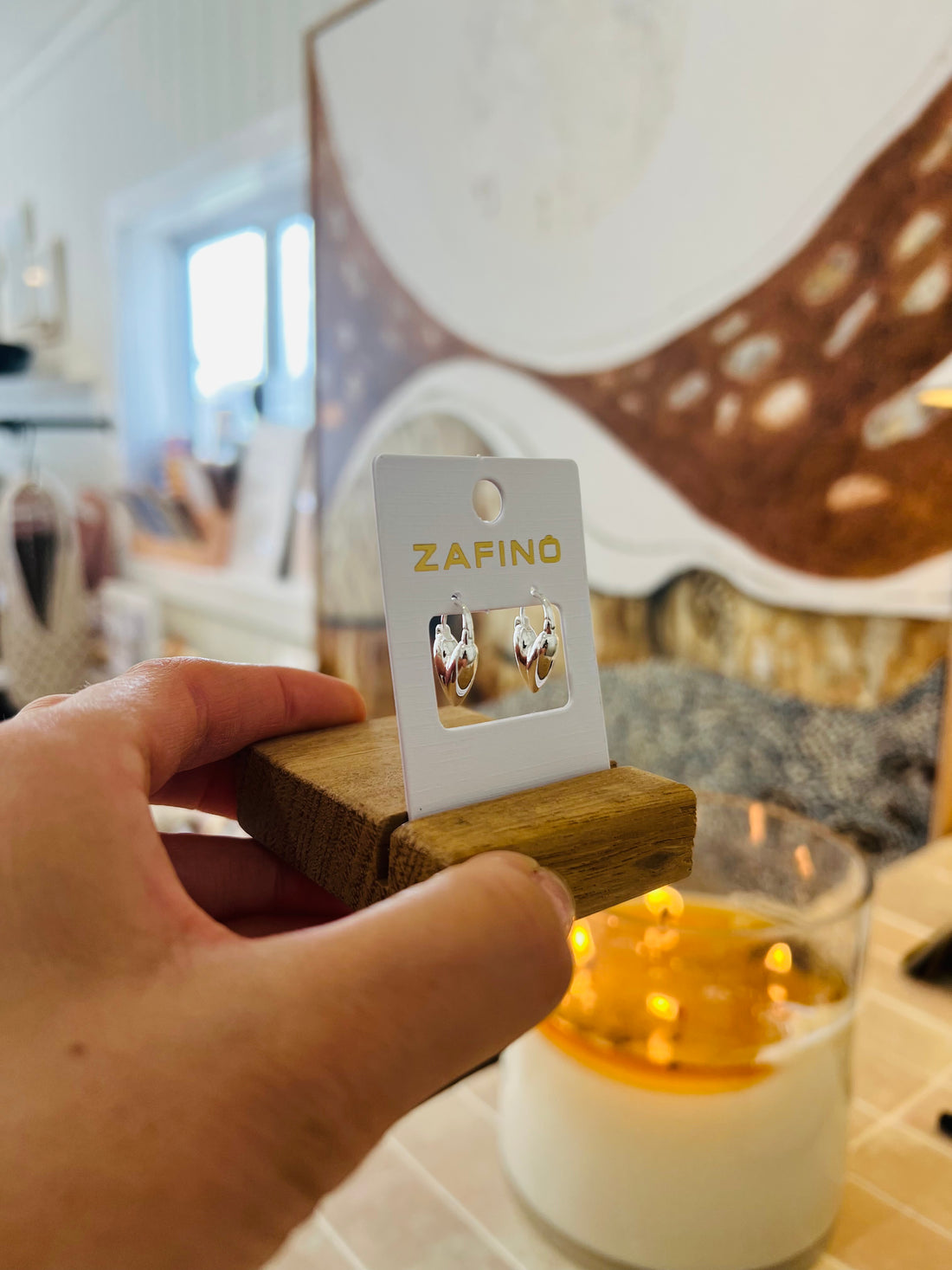 JESS HEART HOOP - Silver