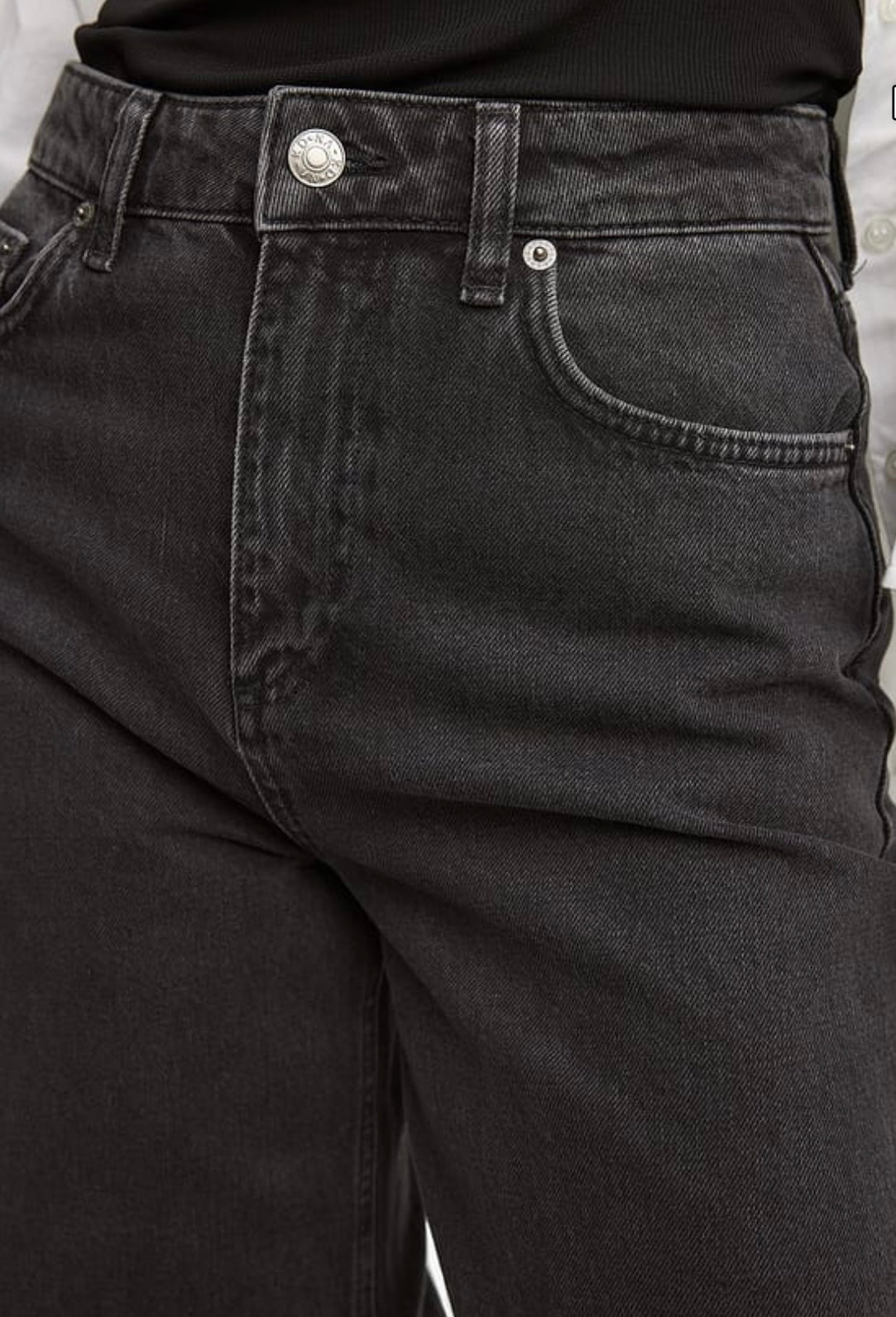 WIDE HIGH WAIST JEANS - Dark Grey