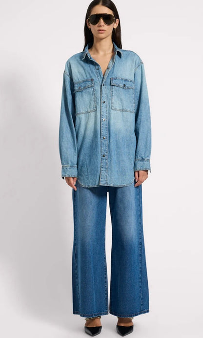 ESSENTIALS DENIM SHIRT - Blue Crush