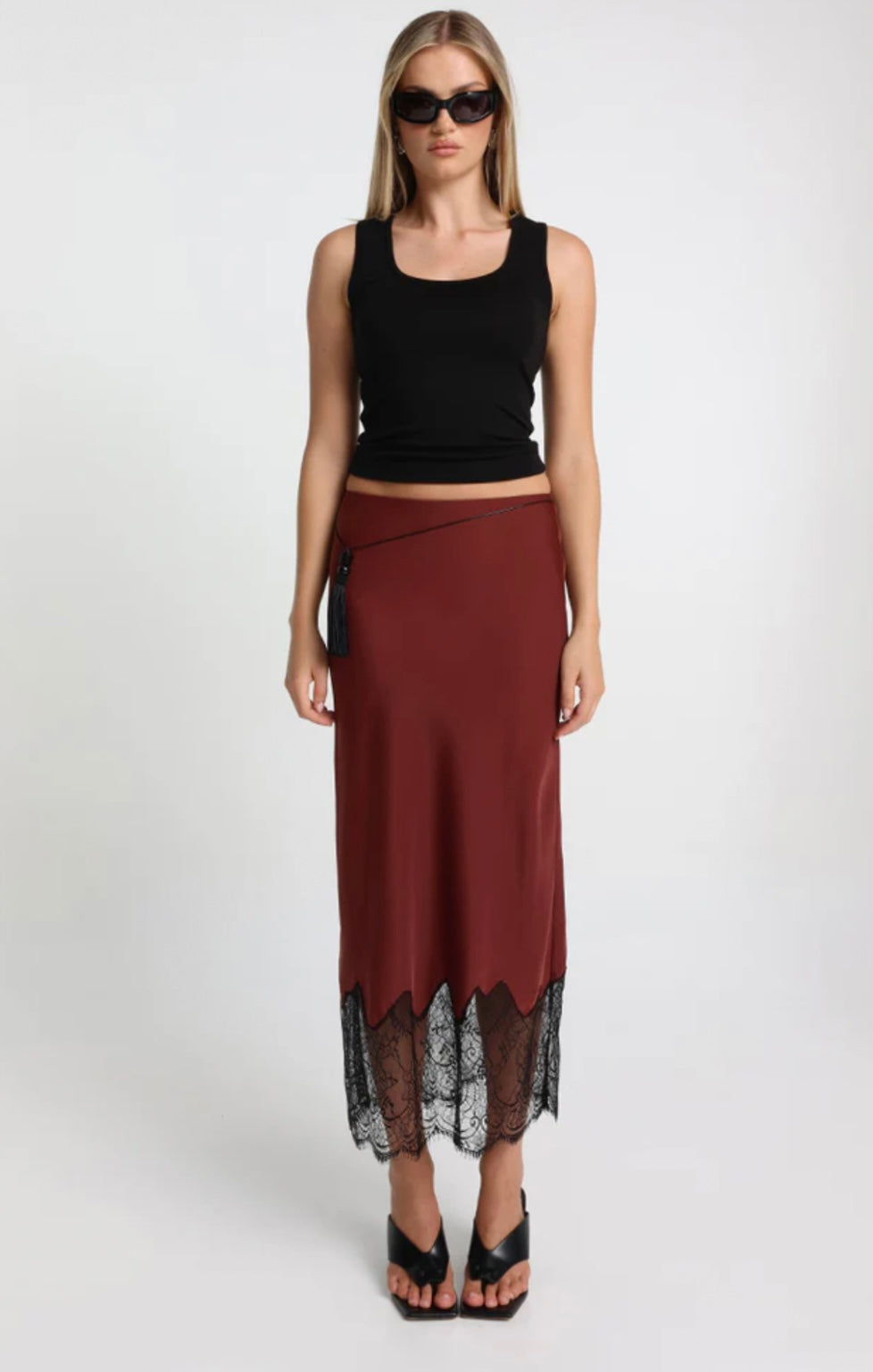 LUELLA MAXI SKIRT - MERLOT
