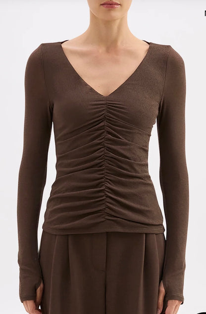 GIGI MESH TOP - WALNUT