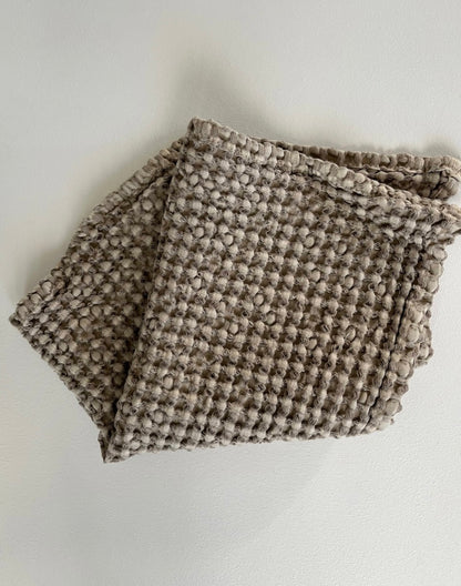 100% ORGANIC COTTON RUSTIC WAFFLE FACE CLOTH - KHAKI