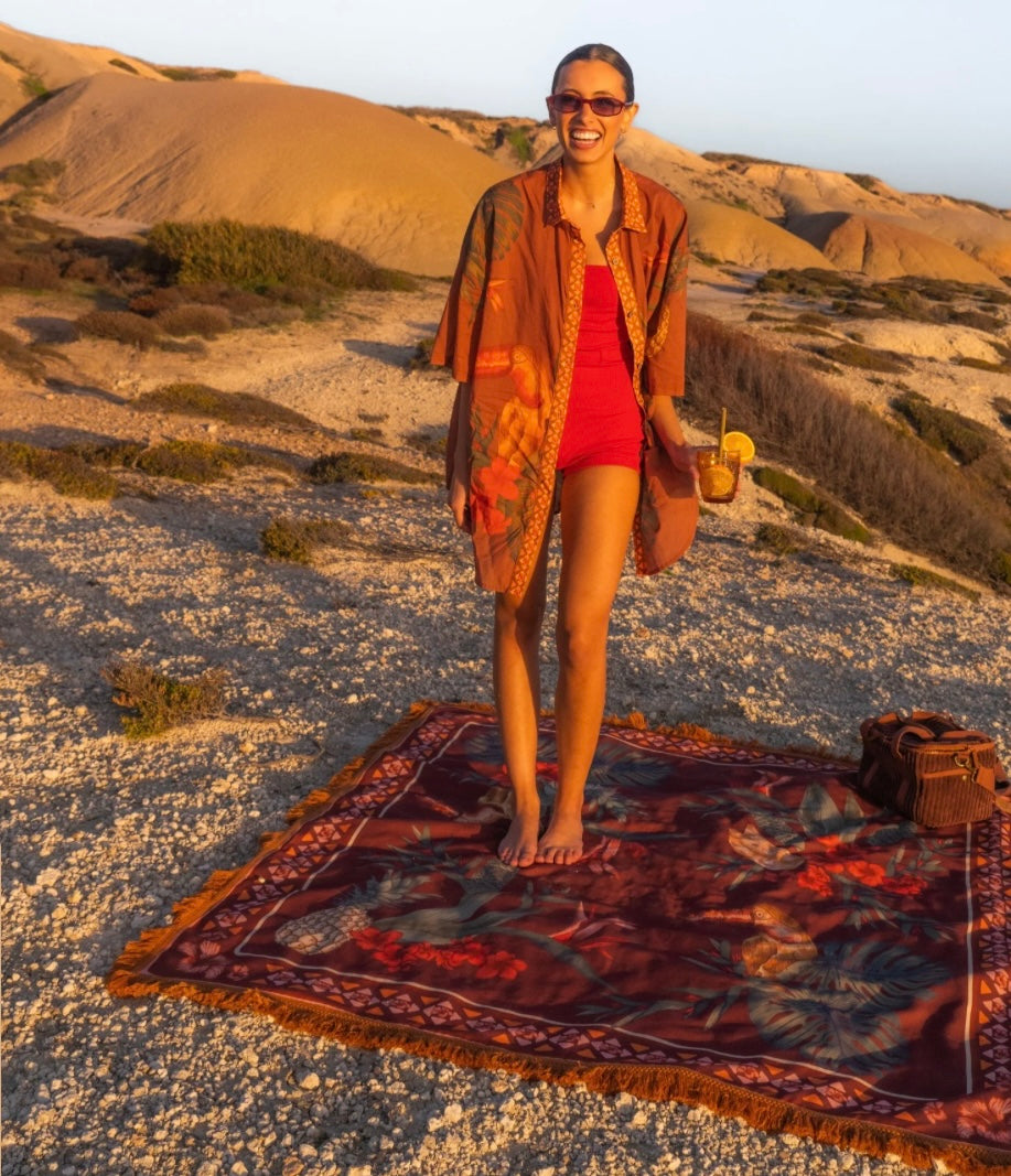 CUBAN TROPICAL PICNIC RUG - Bronze