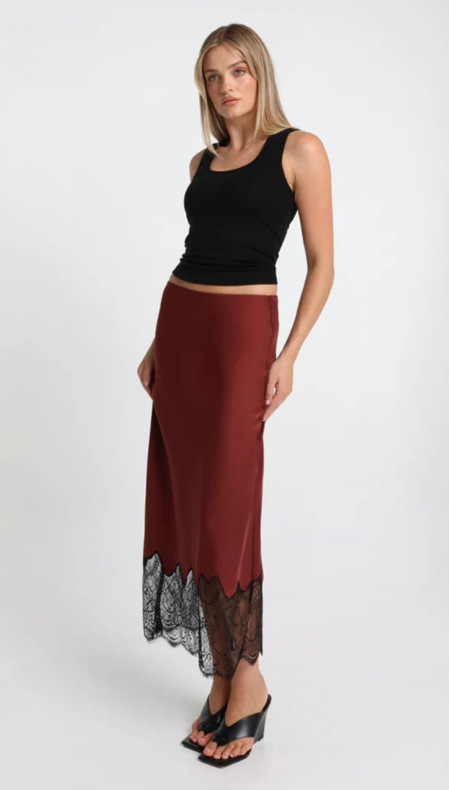 LUELLA MAXI SKIRT - MERLOT