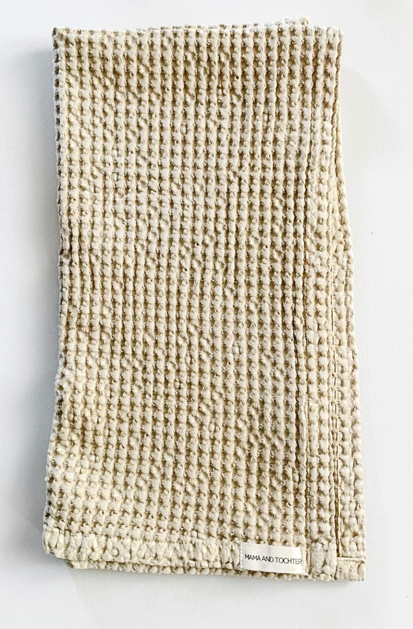 100% ORGANIC RUSTIC WAFFLE TEA TOWEL - Natural
