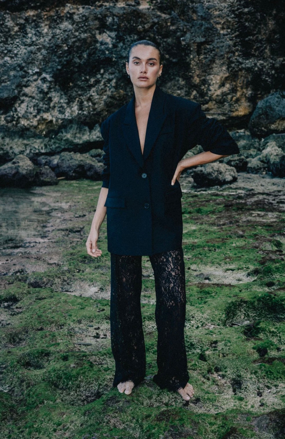 SHILOH LACE PANT - Black