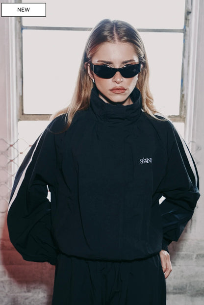 FIGHT NIGHT ZIP WINDBREAKER- BLACK