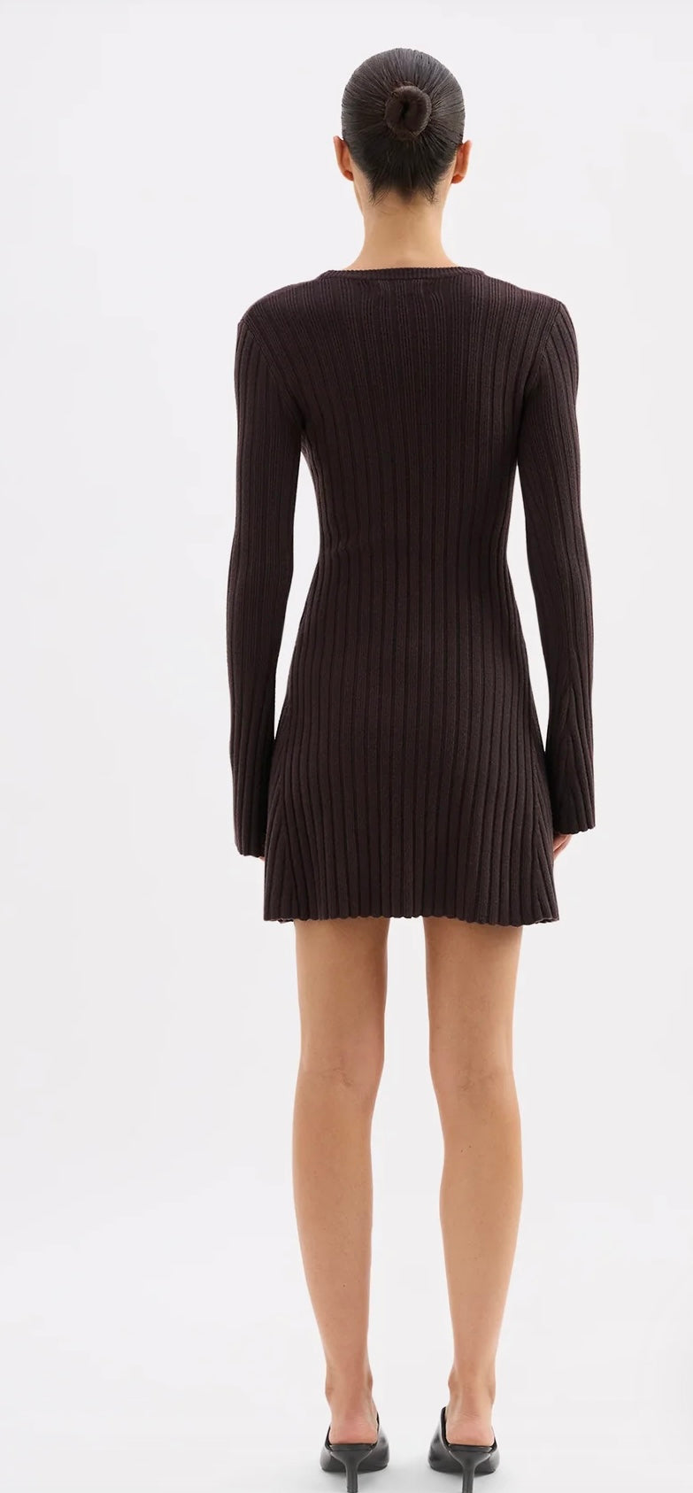 ASTRID KNIT MINI DRESS - ESPRESSO