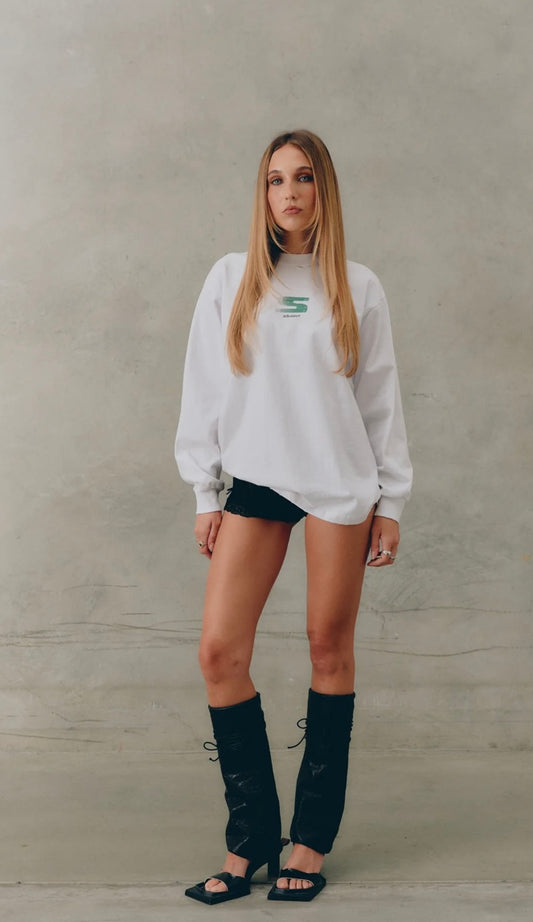 REBEL LONG SLEEVE - White + Green