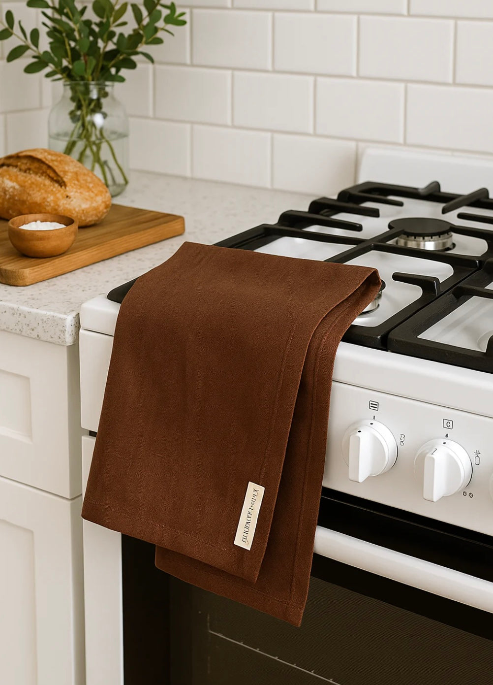 100% FRENCH LINEN TEA TOWEL - COFFEE