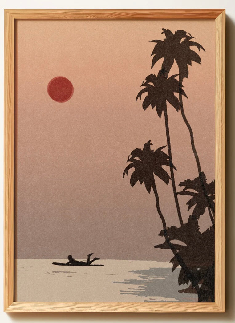 SUNSET PADDLE- ART PRINT A3