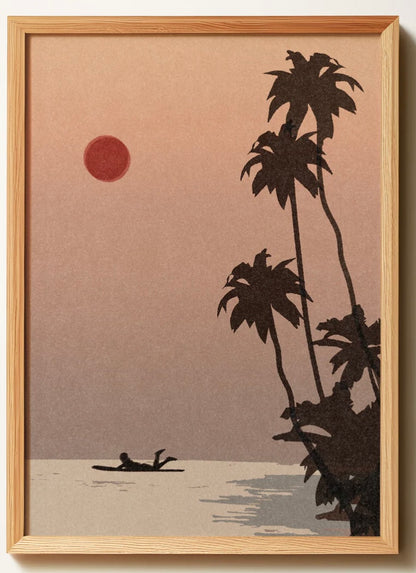 SUNSET PADDLE- ART PRINT A3