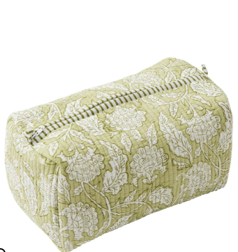 LALITA COTTON COSMETIC BAG 24x12x12 GREEN