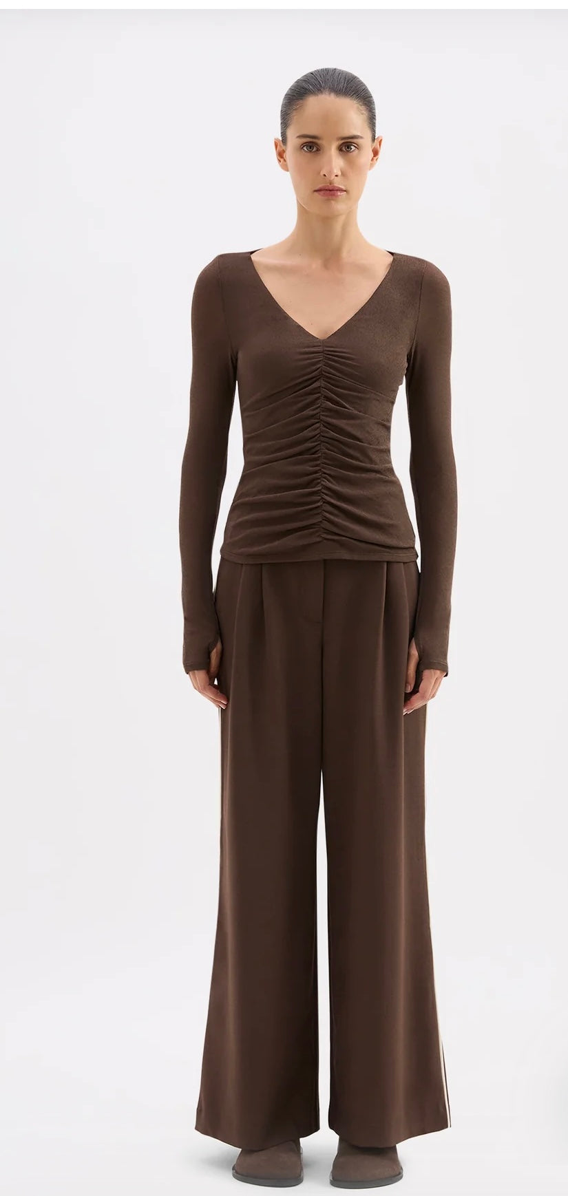 GIGI MESH TOP - WALNUT