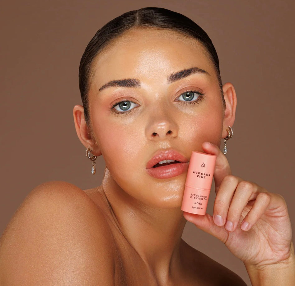 SPF 50 Natural Lip + Cheek Tint - Rose