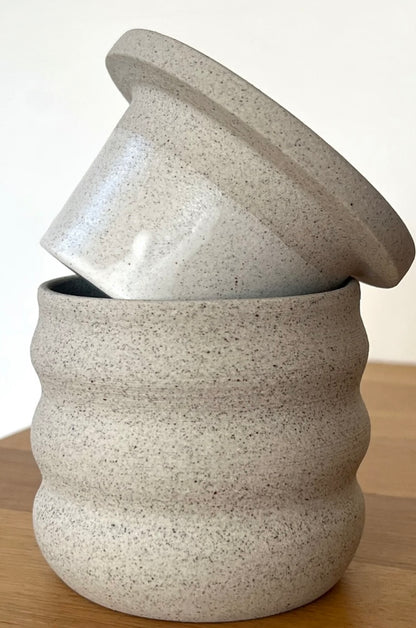 FRENCH BUTTER BELL - RIPPLED GREY SPECKLED