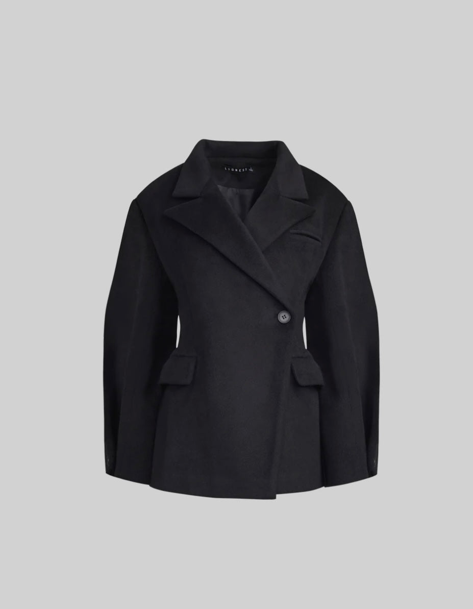 HEART SHAPED COAT - BLACK