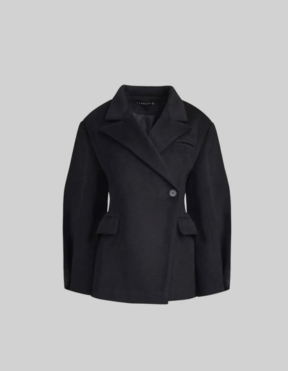 HEART SHAPED COAT - BLACK