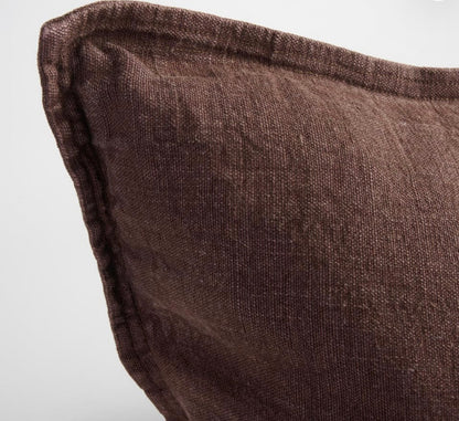 LUCA LINEN CUSHION - CHOCOLATE - FILLED CUSHION / 50x50cm