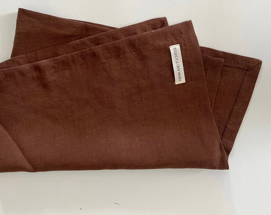 100% FRENCH LINEN TEA TOWEL - COFFEE