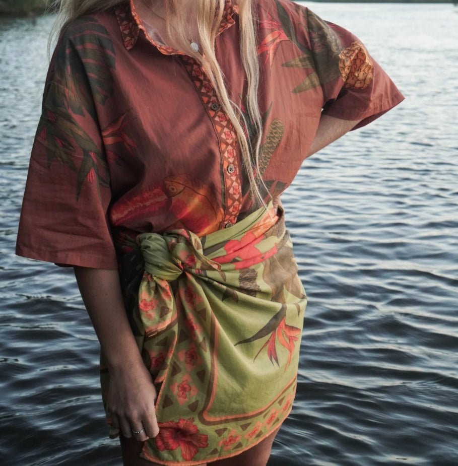 CUBAN TROPICAL SARONG - Lime