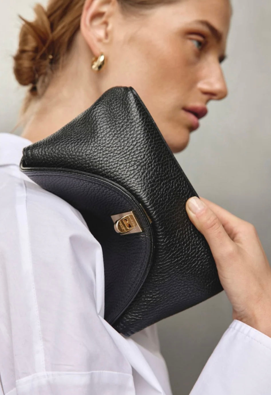 SLOANE MINI Black Cross Body Leather Clutch
