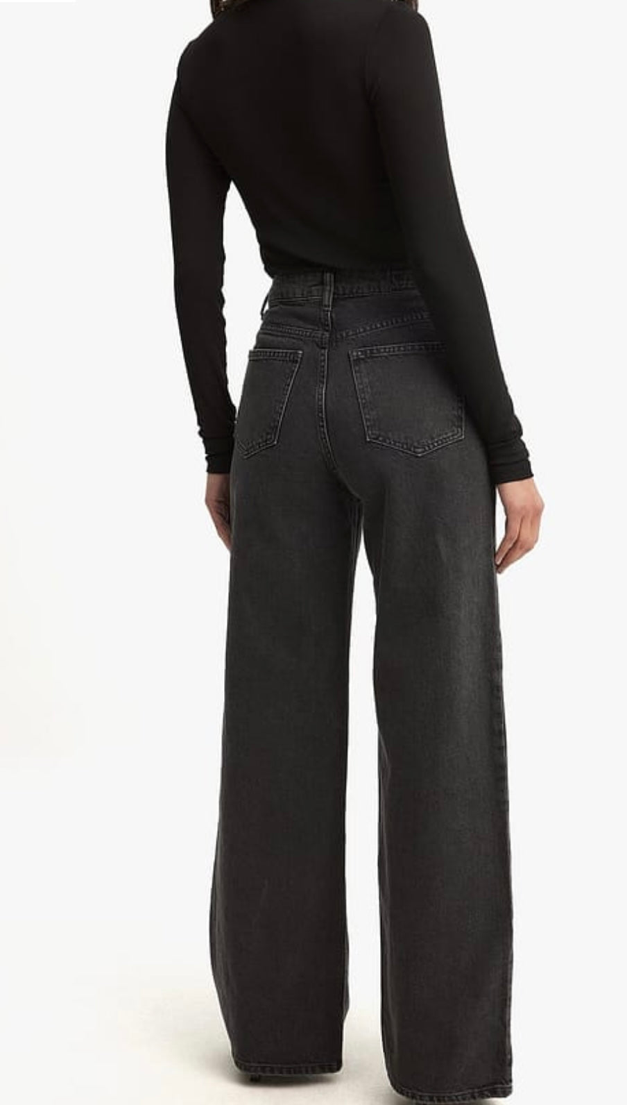 WIDE HIGH WAIST JEANS - Dark Grey