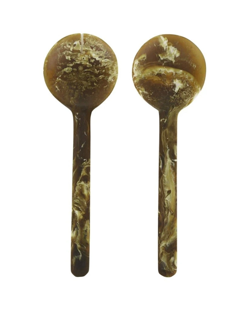 KIP RESIN - Salad Servers Olive