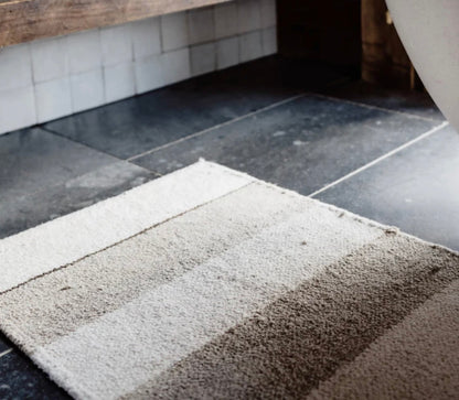 RETREAT LINEN BATHMAT - NATURAL/ IVORY/BLACK 50x90cm