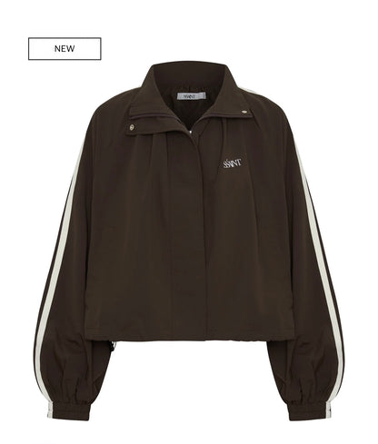 FIGHT NIGHT ZIP WINDBREAKER- BROWN / CREAM