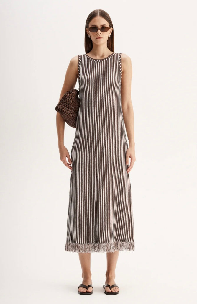 ALESSANDRA MAXI DRESS Chocolate Stripe