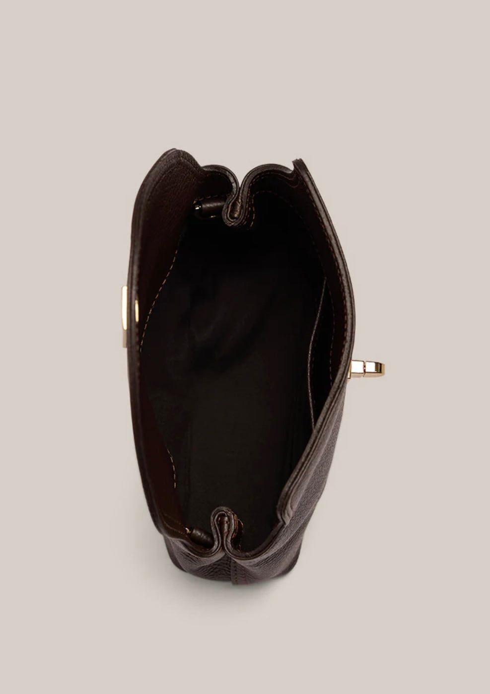 SLOANE MINI Dark Chocolate Leather Cross Body Clutch