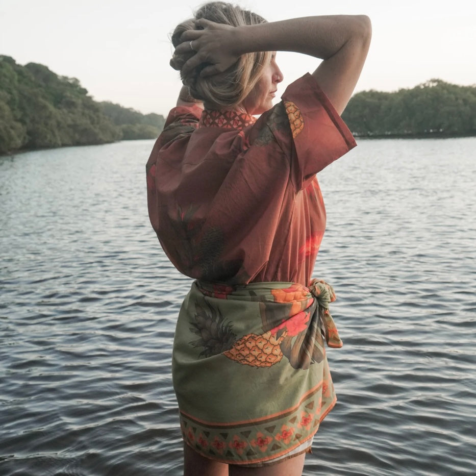 CUBAN TROPICAL SARONG - Lime