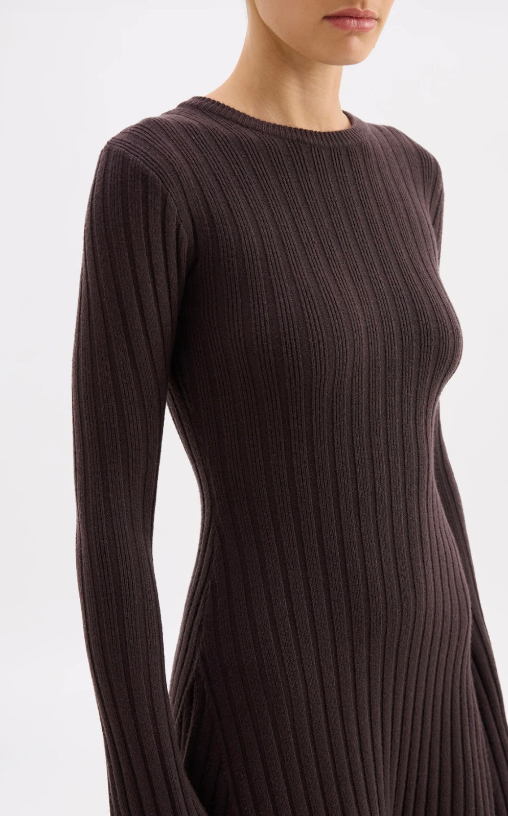 ASTRID KNIT MINI DRESS - ESPRESSO