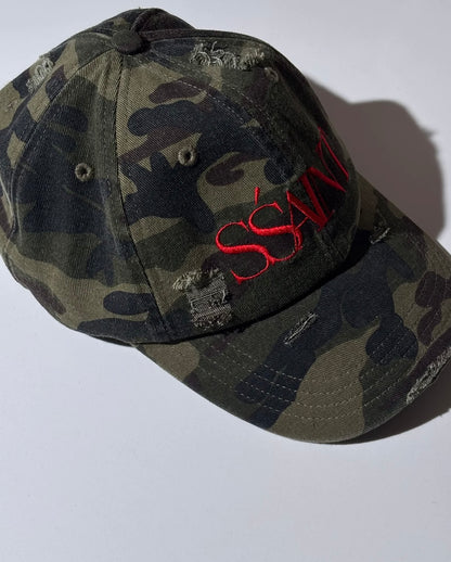 SSAINT CAMO DAD CAP - CHERRY