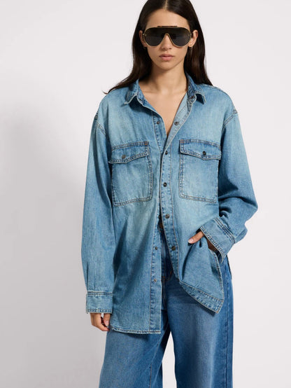 ESSENTIALS DENIM SHIRT - Blue Crush