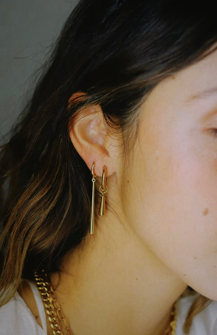 MATCHSTICK EARRINGS- Gold